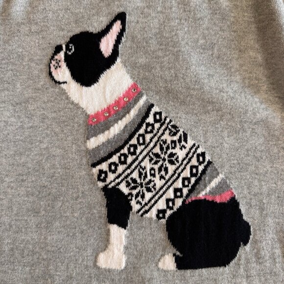 J.Crew Teddie Boston Terrier Sweater • Cozy Fall / Holiday Crewneck • Women’s S - Picture 3 of 6
